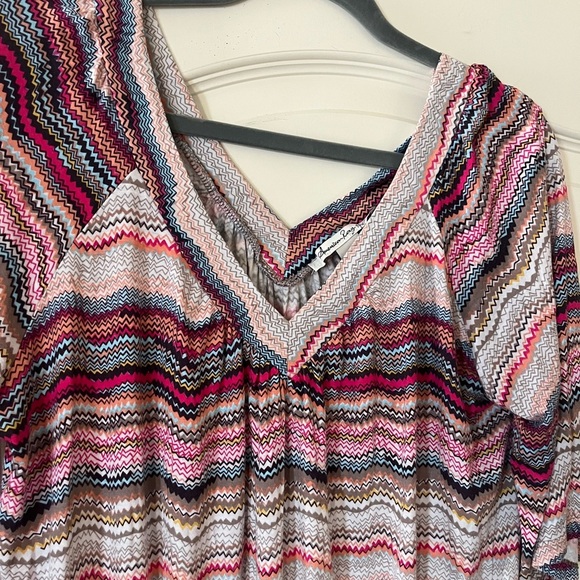 American Rag Rayon Multicolor Striped Women's Blouse Size Medium - Picture 6 of 15